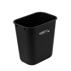 Clean Tek Professional 13 qt / 3 gal Rectangle Black Wastebasket / Trash Can - 11 3/4