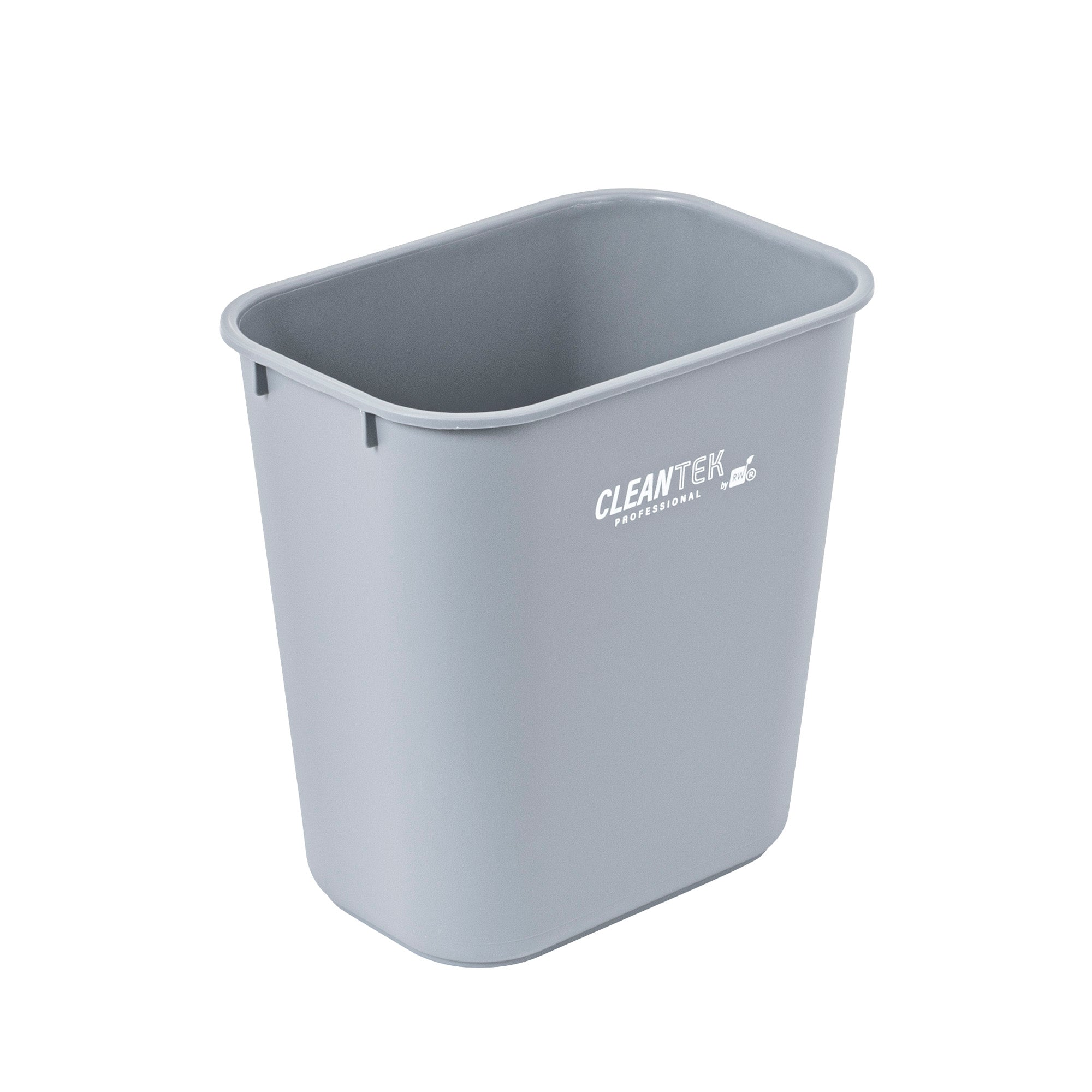 Clean Tek Professional 13 qt / 3 gal Rectangle Gray Wastebasket / Trash Can - 11 3/4" x 7 3/4" x 12" - 1 count box