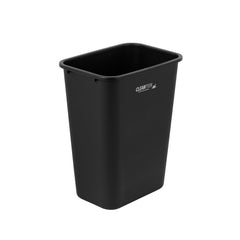 Clean Tek Professional 7 qt / 1.75 gal Rectangle Black Wastebasket / Trash Can - 10