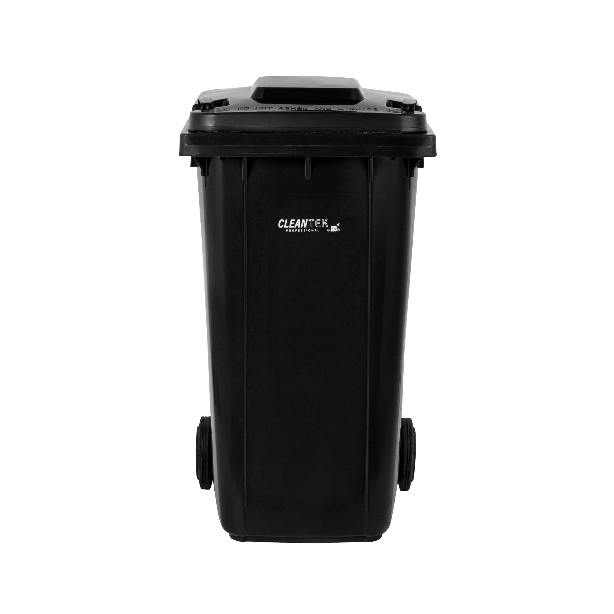 Clean Tek Professional 64 gal Rectangle Black Plastic Wheeled Trash Can - with Lid - 28 1/2" x 23" x 43" - 1 count box