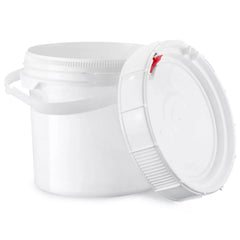 Met Lux 3.5 gal Round White Plastic Screw Top Pail - UN Rated - 11 1/4