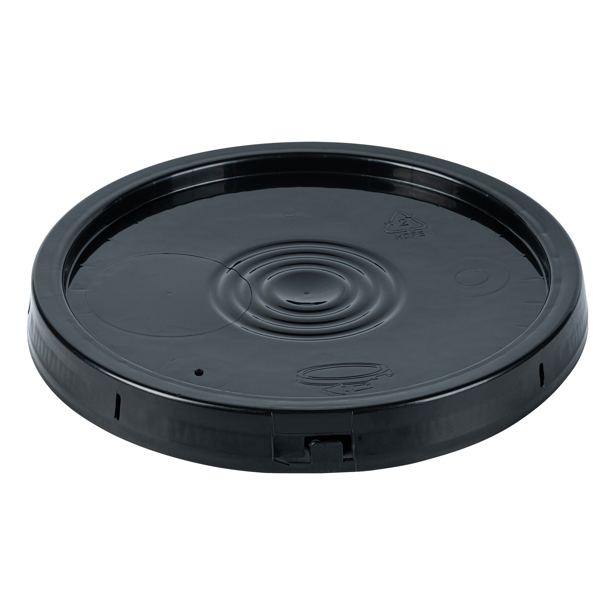 Clean Tek Professional Round Black Plastic Standard Lid - Fits 3.5 and 5 Gal Pail, with Tear Tab and Gasket, Recessed - 1 count box