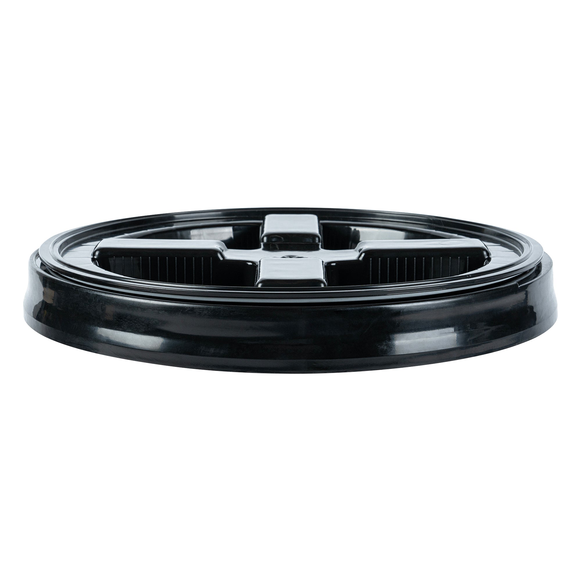 Clean Tek Professional Round Black Plastic Gamma Seal Lid - Fits 3.5 and 5 Gal Pail, with Gasket - 1 count box